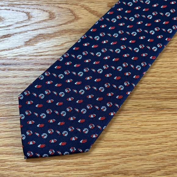 Navy Blue Patterned Men's Tie - Picture 1 of 1